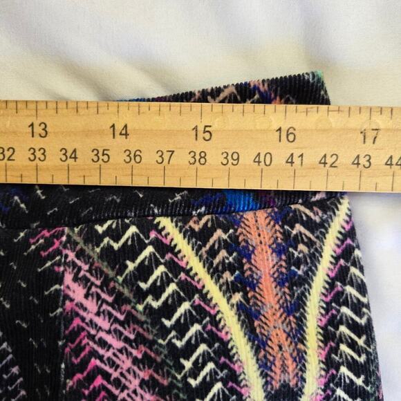 ETCETERA Multicolor Corduroy Mini Skirt Size 10 Artsy Rainbow Boho Indie - Picture 10 of 11